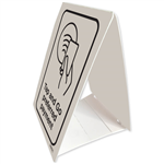 DURUS TENT STAND SIGN TAP AND GO 100 X 150MM BLACKWHITE