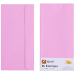 QUILL DL COLOURED ENVELOPES PLAINFACE STRIP SEAL 80GSM 110 X 220MM MUSK PACK 25