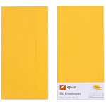 QUILL DL COLOURED ENVELOPES PLAINFACE STRIP SEAL 80GSM 110 X 220MM SUNSHINE PACK 25