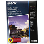 EPSON C13S041256 HEAVYWEIGHT PHOTO PAPER MATTE 154GSM A4 WHITE PACK 50