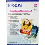 EPSON C13S041261 PREMIUM PRESENTATION PHOTO PAPER MATTE 167GSM A3 WHITE PACK 50