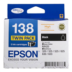EPSON 138 INK CARTRIDGE HIGH YIELD BLACK TWIN PACK
