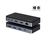 COMSOL USBC TO DUAL 4K HDMI MONITOR 9 PORT DOCKING STATION GREY