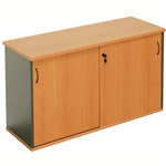 RAPID WORKER CREDENZA SLIDING DOOR LOCKABLE 1500 X 450 X 730MM BEECHIRONSTONE