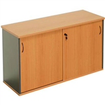 RAPID WORKER CREDENZA SLIDING DOOR LOCKABLE 1800 X 450 X 730MM BEECHIRONSTONE