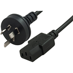 COMSOL MAINS OUTLET POWER CABLE 3PIN AUS MALE TO IECC13 FEMALE 1M BLACK