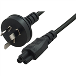 COMSOL POWER CABLE CLOVER LEAF 3PIN AUS MALE TO C5 FEMALE 2M BLACK