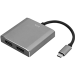 KLIK USBC MALE TO DUAL DISPLAYPORT FEMALE ADAPTER SILVER