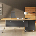 NOVARA EXECUTIVE DESK LEFT HAND RETURN 1950 X 1850 X 750MM ZEBRANO TIMBER VENEER