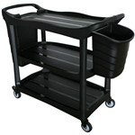 CLEANLINK UTILITY TROLLEY 3 TIER WITH BUCKETS BLACK