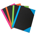BLACK AND RED NOTEBOOK CASEBOUND RULED 192 PAGE A5 ASSORTED CORNERS