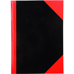 BLACK AND RED NOTEBOOK CASEBOUND RULED 100 LEAF 200 PAGE FEINT RULED A4 GLOSS COVER