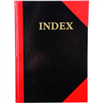 BLACK AND RED NOTEBOOK CASEBOUND RULED AZ INDEX 200 PAGE A4 GLOSS COVER