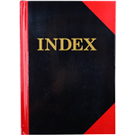 BLACK AND RED NOTEBOOK CASEBOUND RULED AZ INDEX 200 PAGE A5 GLOSS COVER