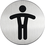 DURABLE PICTOGRAM SIGN WC MEN 83MM STAINLESS STEEL