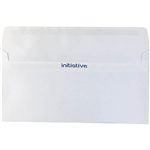 INITIATIVE DL ENVELOPES WALLET PLAINFACE SELF SEAL 80GSM 110 X 220MM WHITE BOX 500