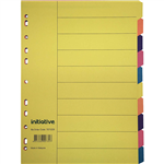 INITIATIVE DIVIDERS MANILLA 10 TAB A4 BRIGHT COLOURS