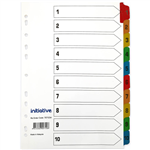 INITIATIVE INDEX DIVIDERS A4 110 TAB WHITE WITH MYLAR TABS
