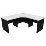 YS DESIGN OXLEY CORNER WORKSTATION COMPLETE 1800 X 1800 X 600 X 730MM WHITEIRONSTONE