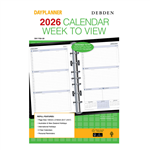 DEBDEN DAYPLANNER DK1700 DESK EDITION REFILL WEEK TO VIEW 216 X 140MM WHITE
