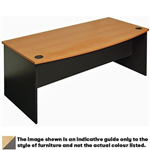 YS DESIGN OXLEY BOW FRONT DESK 1800 X 1050 X 730MM BEECHIRONSTONE