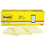 POSTIT 65424SSCP SUPER STICKY RECYCLED NOTES 76 X 76MM CANARY YELLOW CABINET PACK 24