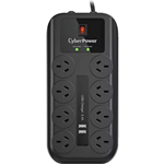 CYBERPOWER CPSURGE08USBANZ SURGE PROTECTOR 8PORT 2M BLACK