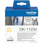 BROTHER DK11234 ADHESIVE NAME BADGE LABELS 60 X 86MM WHITE ROLL 260
