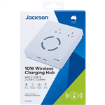 JACKSON CHARGING HUB WIRELESS SURGE PROTECTED 2 OUTLET WITH USB OUTLETS