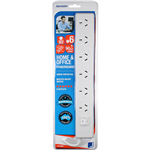 JACKSON POWERBOARD SURGE PROTECTED 6 OUTLET SWITCHED 900MM WHITE