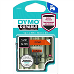 DYMO 1978367 D1 DURABLE LABEL CASSETTE TAPE 12MM X 3M BLACK ON ORANGE