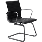 AERO VISITOR CHAIR CANTILEVER BASE MEDIUM BACK ARMS LEATHER BLACK