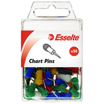ESSELTE CHART PINS ASSORTED PACK 50