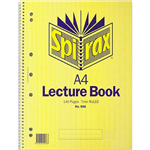 SPIRAX 906 LECTURE BOOK 7MM RULED 7 HOLE PUNCHED SIDE OPEN SPIRAL BOUND 140 PAGE A4