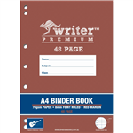 WRITER PREMIUM BINDER BOOK FEINT RULED 8MM 70GSM 48 PAGE A4 GUITAR