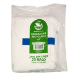 ENVIROCHOICE BIN LINER DEGRADEABLE LOW DENSITY 240 LITRE CLEAR PACK 20
