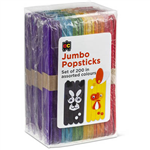 EDUCATIONAL COLOURS JUMBO POPSTICKS COLOURED PACK 200