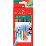 FABERCASTELL TRIANGULAR COLOUR PENCILS ASSORTED PACK 12