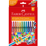FABERCASTELL JUMBO TWIST CRAYONS ASSORTED BOX 12