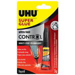 UHU SUPER GLUE CONTROL 3G BLISTER CLEAR