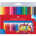 FABERCASTELL GRIP FELT TIP MARKERS ASSORTED PACK 20