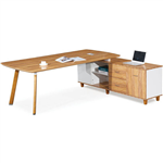 ARBOR EXECUTIVE CORNER WORKSTATION RHS 2200 X 1850 X 720MM AMERICAN WALNUT
