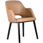 DURAFURN SORBET ARM CHAIR BLACK LEGS TAUPE VINYL SEAT