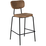 DURAFURN TIRAMISU BARSTOOL BLACK FRAME MOCHA FABRIC