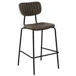 DURAFURN TIRAMISU BARSTOOL BLACK FRAME CHARCOAL FABRIC