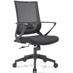 SYLEX CLINTON EXECUTIVE CHAIR MEDIUM MESH BACK ARMS BLACK