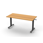 RAPIDLINE BOOST HEIGHT ADJUST FLIP TOP TABLE 1500 X 750 X 725MM BEECH TOP AND BLACK PC FRAME
