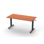 RAPIDLINE BOOST HEIGHT ADJUST FLIP TOP TABLE 1500 X 750 X 725MM CHERRY TOP AND BLACK PC FRAME