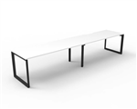 RAPID INFINITY DELUXE 2 PERSON LOOP LEG SINGLE SIDED WORKSTATION 1800 X 750 X 730MM NATURAL WHITE TOP  BLACK FRAME