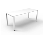 RAPID INFINITY DELUXE 1 PERSON PROFILE LEG SINGLE SIDED WORKSTATION 1500 X 750 X 730MM NATURAL WHITE TOP  WHITE FRAME